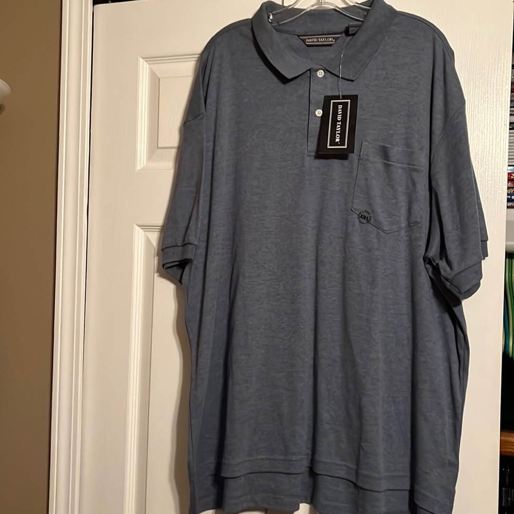Light blue/gray short sleeve polo shirt
